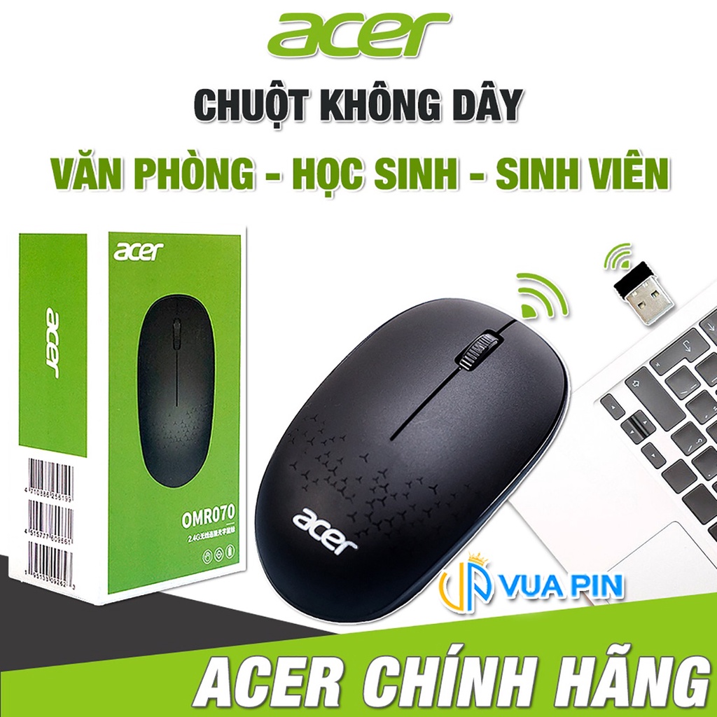 Chuột không dây Laptop Acer OMR070 chính hãng cao cấp - Chuột không dây Wireless văn phòng chính hãng Acer