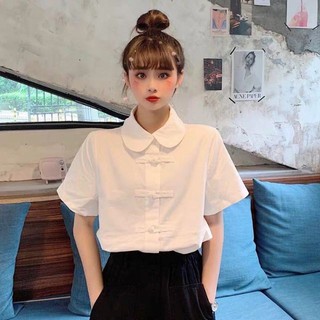 Áo sơ mi trắng cúc tàu