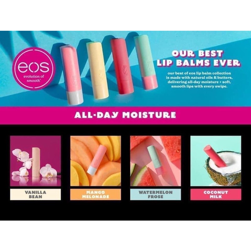 Son Dưỡng Môi Hữu Cơ EOS Lip Balm Mỹ trái cây