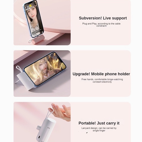 Sạc Dự Phòng Không Dây Mini Có Đèn LED