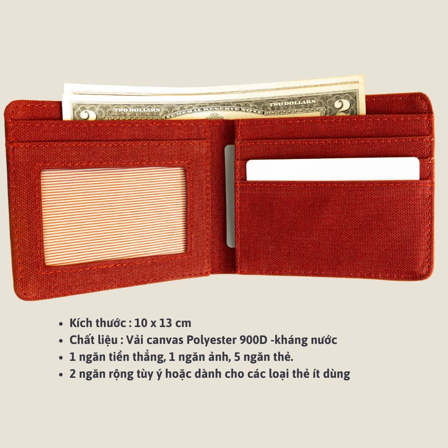Combo Túi xách đeo chéo & ví nam nữ cao cấp SWAN gập ngang chất liệu vải canvas 1000D chống nước