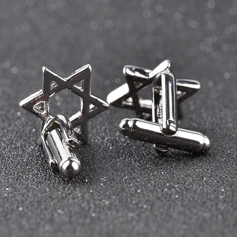 Khuy măng sét hình lục giác ngôi sao thời trang mới cho nam