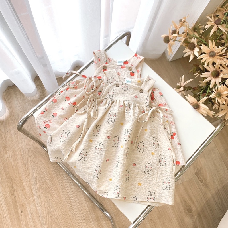 XẢ KHO LẺ SIZE  Váy yếm 2 dây cho bé gái, hàng thiết kế may kỹ, đủ size 8-26kg