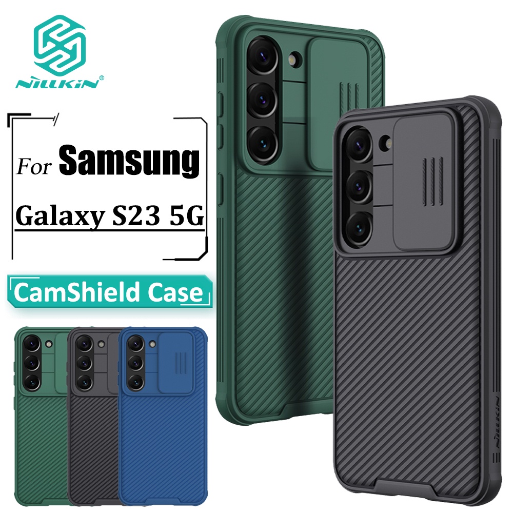 Ốp điện thoại NILLKIN TPU PC chống sốc có nắp trượt bảo vệ camera thời trang thích hợp cho Samsung Galaxy S23