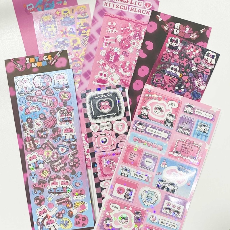 Hình Dán Thỏ,Stickers Lấp Lánh nhiều chi tiết nhỏ trang trí Toploader