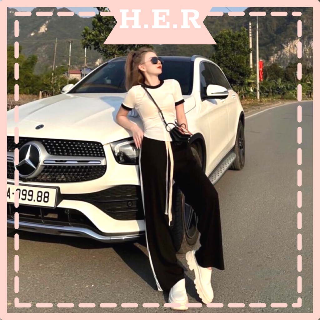 Set Đồ Bộ nữ MPB thun tăm loại 1 áo ngắn tay phối viền ôm body phối quần xuông tăm, Set tăm Mai Phương Bùi HOTTREND 2023