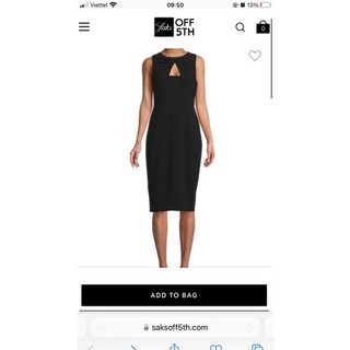 Đầm nơ sát cut out ngực Calvin klein size 4