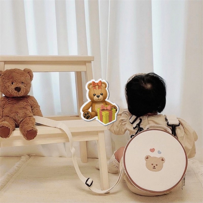 Balo Thêu Gấu Hàn Quốc Cho Bé