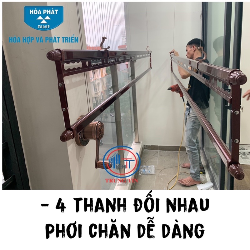 Giàn Phơi Quần Áo Hòa Phát, 4 Thanh Phơi Chăn Ga Gối Đệm