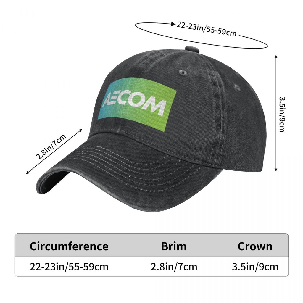 AECOM Logo Người Lớn Rửa Mũ Cao Bồi 100% Cotton Cong Vành Mũ Chống Nắng Đơn Giản Thường Ngày Phù Hợp