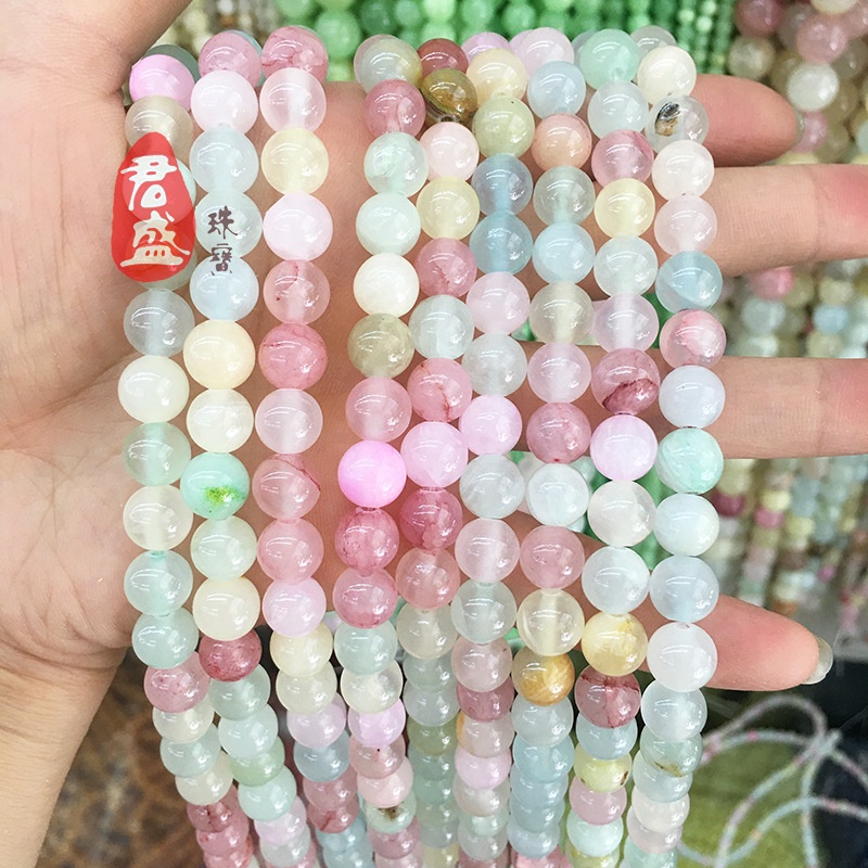 Chuỗi Hạt Đá Sapphire Tròn Nhiều Màu Dùng Làm Trang Sức DIY