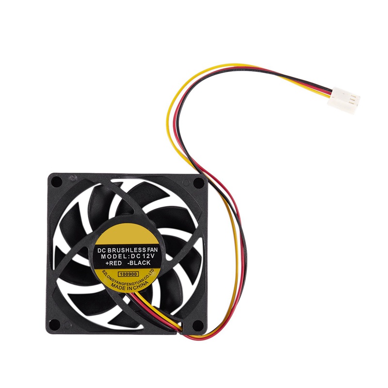 Quạt Tản Nhiệt 3 Chấu 70x70mm 12V Cho CPU Máy Tính Đen