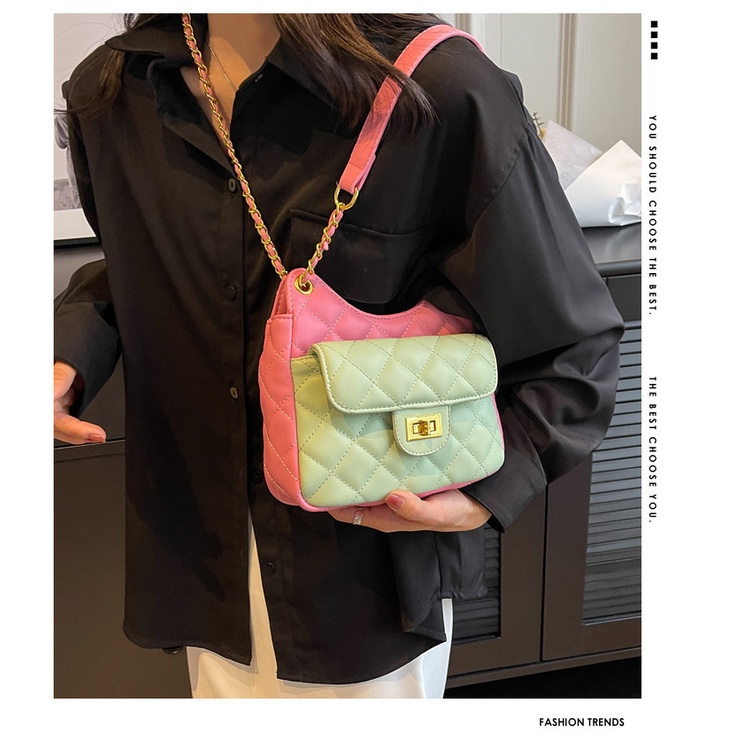 Fanli Túi Đeo Chéo Dây Xích Hình Thoi Phong Cách Hàn Quốc Cổ Điển Thời Trang Cho Nữ 2023