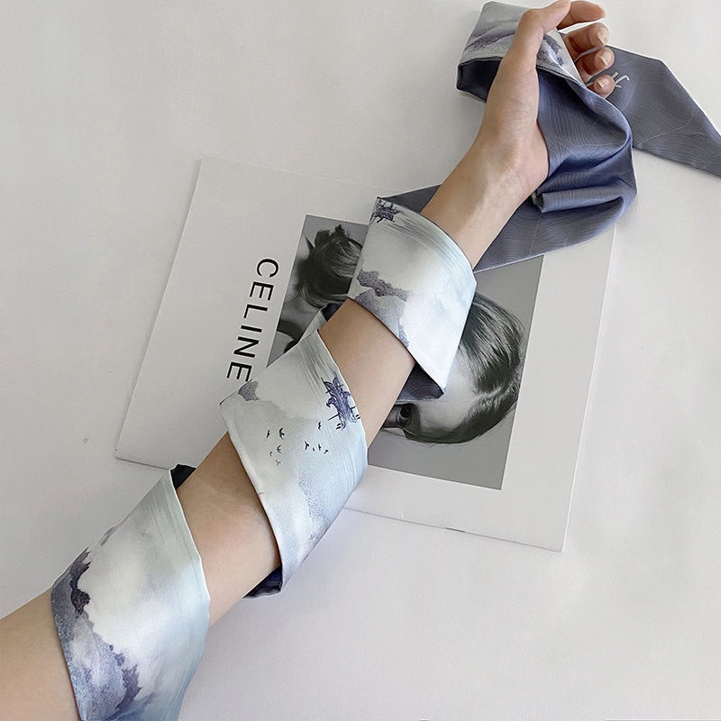 Khăn Quàng Cổ Lụa In Họa Tiết Nghệ Thuật 160cm