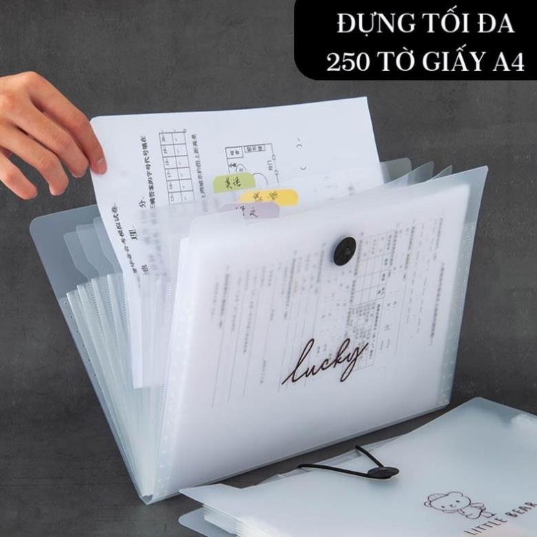Túi đựng tài liệu nhiều ngăn a4 - 12 ngăn - nhựa pp - túi đựng tài liệu a4 khóa dây giá sỉ