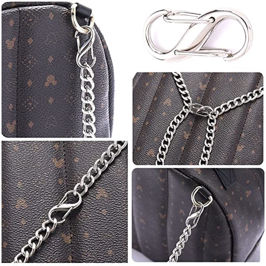 Móc Khóa Đôi Hình Chữ S Bằng Kim Loại Có Thể Tháo Rời Siêu Bền Tiện Dụng Mang Theo Du Lịch Cắm Trại