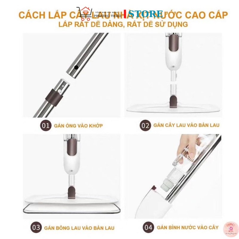 CÂY LAU NHÀ XỊT NƯỚC THÔNG MINH AURORA - CÓ THỂ LAU 360*