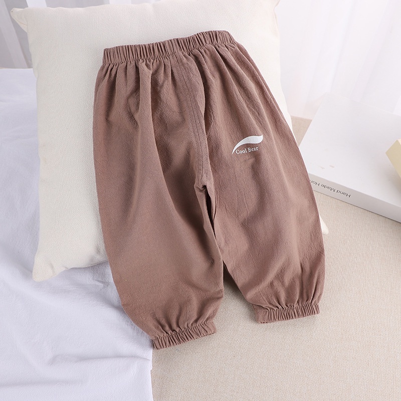 YAOEENH Quần Dài Vải Lanh Cotton Mỏng Thoáng Khí Chống Muỗi Cho Bé 80-120cm