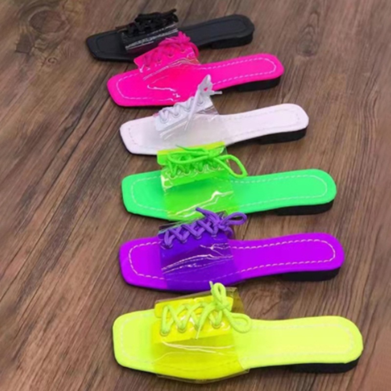 Dép Sandal Mũi Vuông Cột Dây Đơn Giản Thời Trang Mùa Hè Cho Nữ Có Size Lớn