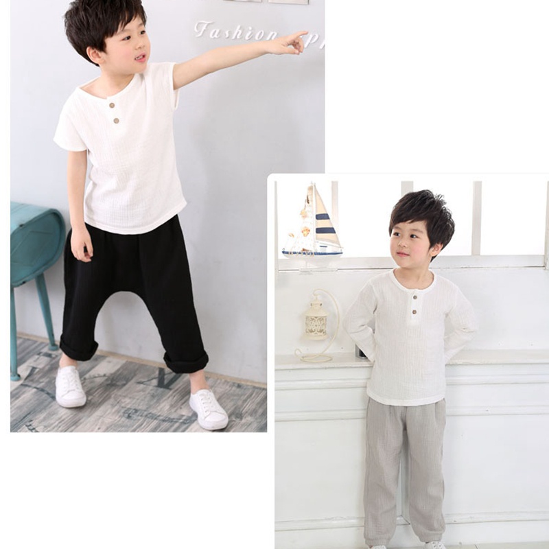 Quần Dài Chống Muỗi Vải Cotton Lanh Mỏng Thoáng Khí Màu Sắc Đơn Giản Thời Trang Mùa Hè Cho Bé