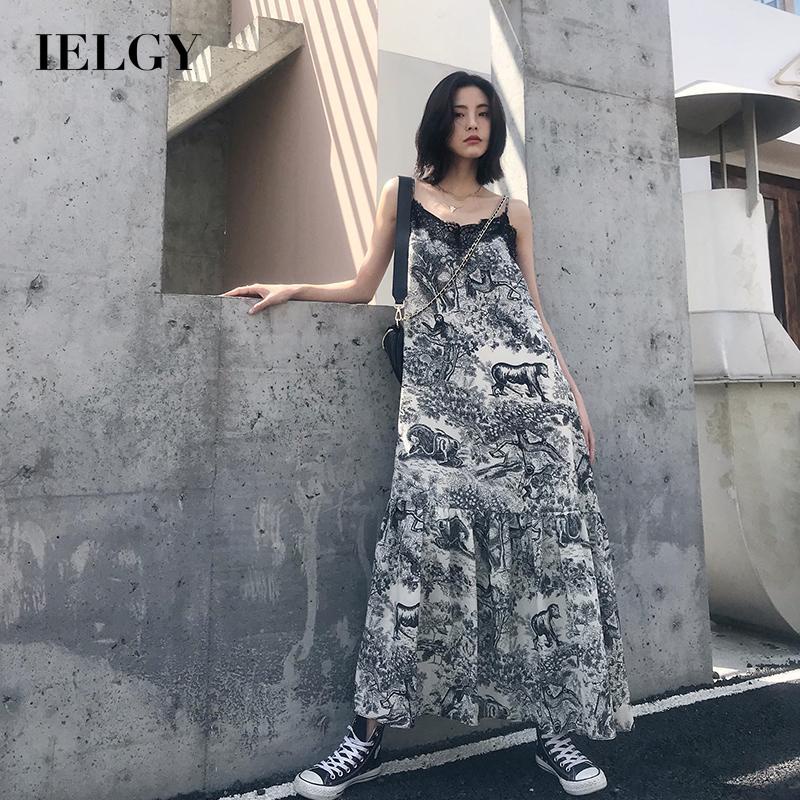 IELGY   Đầm Nữ Cổ Chữ v Phong Cách Thời Trang Pháp Cá Tính