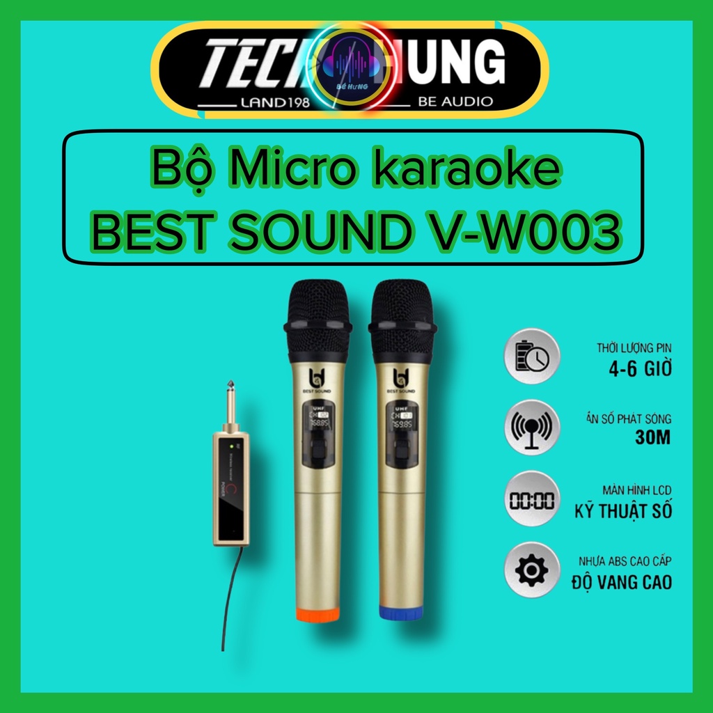 Micro Không Dây Hát Karaoke W003 Thương Hiệu Việt Star Quốc Tế