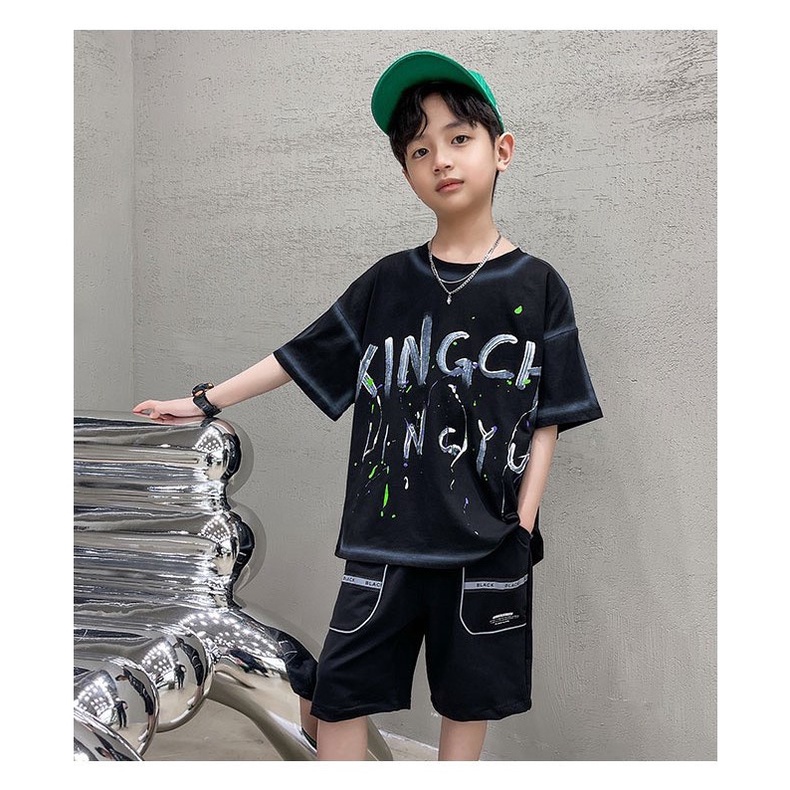 Bộ quần áo hè "King" 13-48kg cho bé trai 4-14 tuổi. Năng động - Thấm hút mồ hôi. Hàng may kỹ. B57
