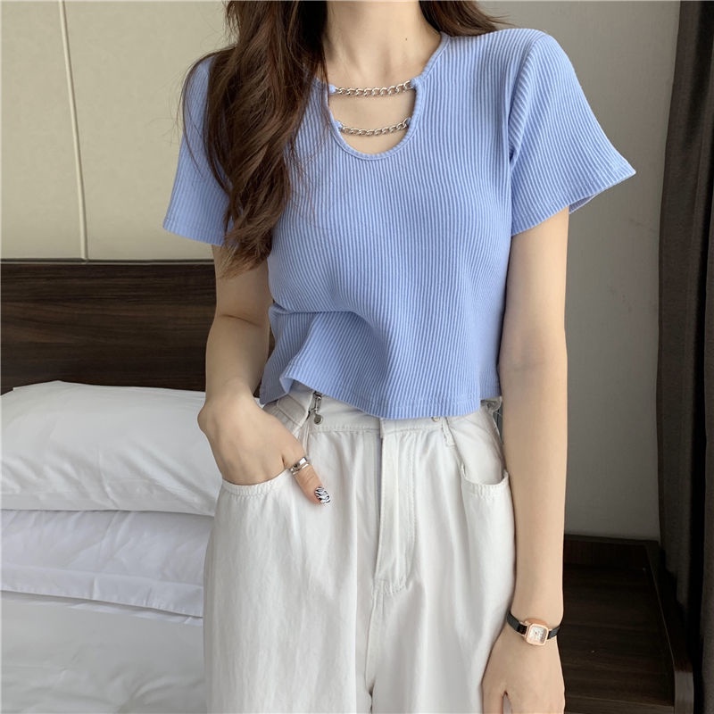 Áo thun COZOKC ngắn tay dáng ôm thời trang Hàn Quốc