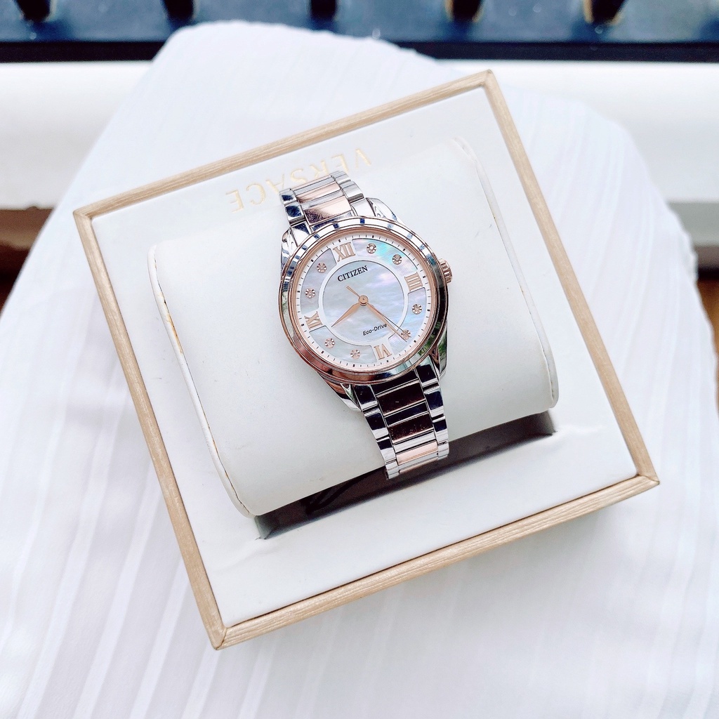Đồng hồ nữ dây thép Citizen Eco Drive Arezzo EM0876-51D