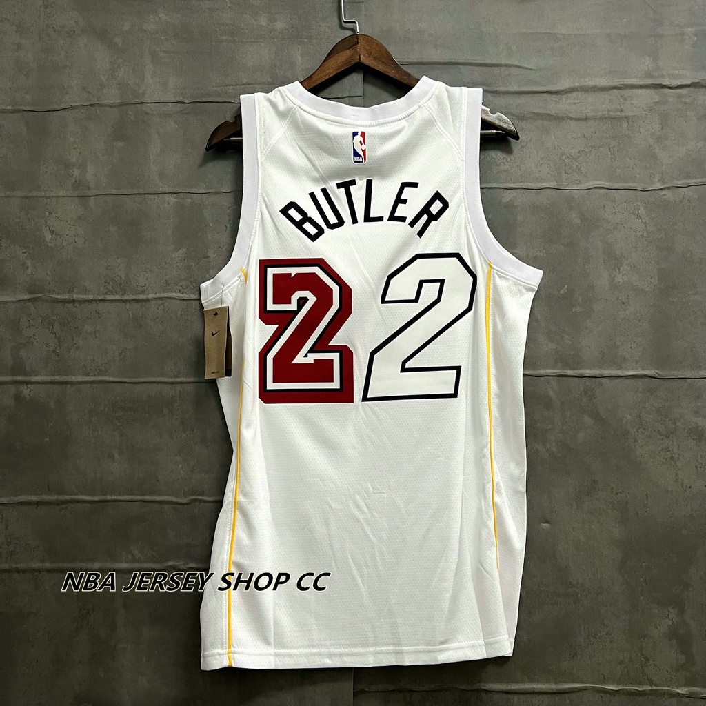 Áo Thun Bóng Rổ Nba Miami Heat City Màu Trắng Thời Trang 2022-23 Cho Nam #Áo Thun Họa Tiết Số 22 Jimmy Butler Jersey Cá Tính