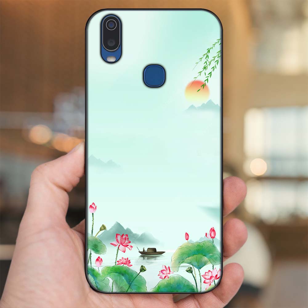 Ốp lưng Vivo Y11 viền đen in hình Hoa Sen Hoa Đẹp