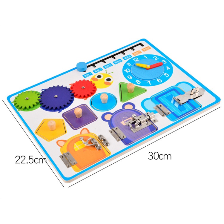 Bảng bận rộn - Busy board rèn luyện vận động tinh Montessori cho bé phát triển trí tuệ