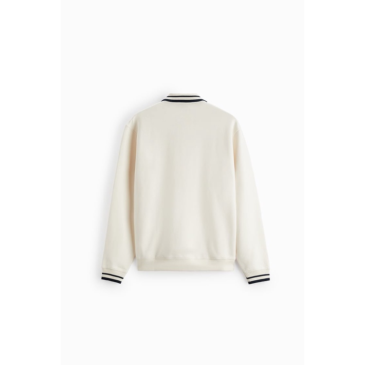 Áo polo nam dài tay Zara authentic COLOUR BLOCK WITH RIBBED TRIMS size S