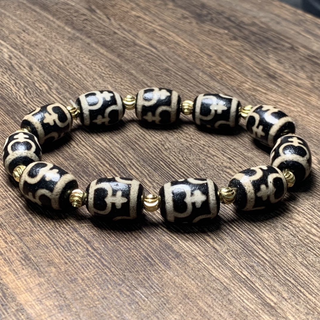 Chuỗi Hạt Đá Mã Não Tự Nhiên Cao Cấp Phong Cách Tây Tạng Dzi Tây Tạng Cho Nam Và Nữ Vòng Tay Nữ Phong Cách Thời Trang 2.11111