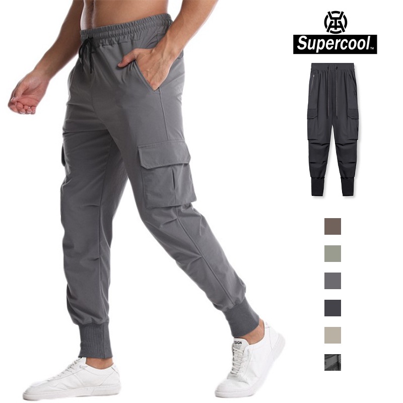 #SupercooL# Quần Jogger Thể Thao Nam Quần Thun Dài Big Size Túi Hộp Trơn Phong Cách âu Mỹ Cao Cấp Vải Thoáng Thun Lạnh PE Co Nhanh Khô Co Giãn Thấm Hút Mồ Hôi Tốt Ngụy Trang Streetwear Chạy Bộ Chuyên Thể Dục Bóng Rổ Xe đạp Cầu Lông Gym Thời Trang
