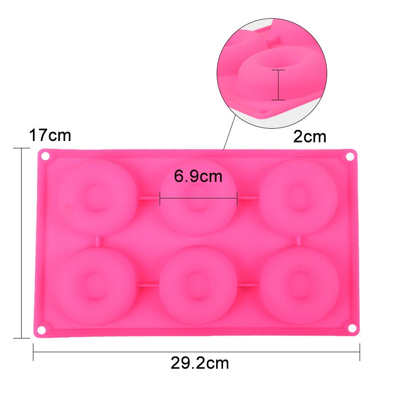 Khuôn Silicone Làm Bánh Donut / Muffin / Cupcake Hình Hoa / Tròn 3D DIY