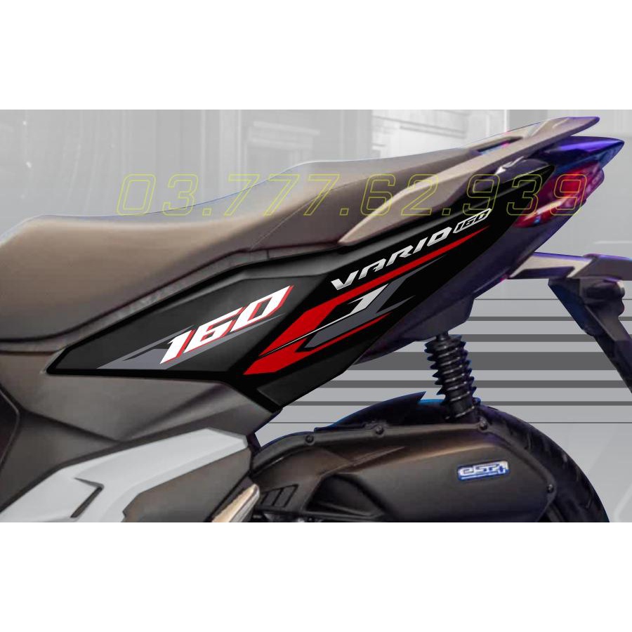Tem rời Vario 160 - mẫu mới 2023 chỉ đỏ trắng cho xe đen