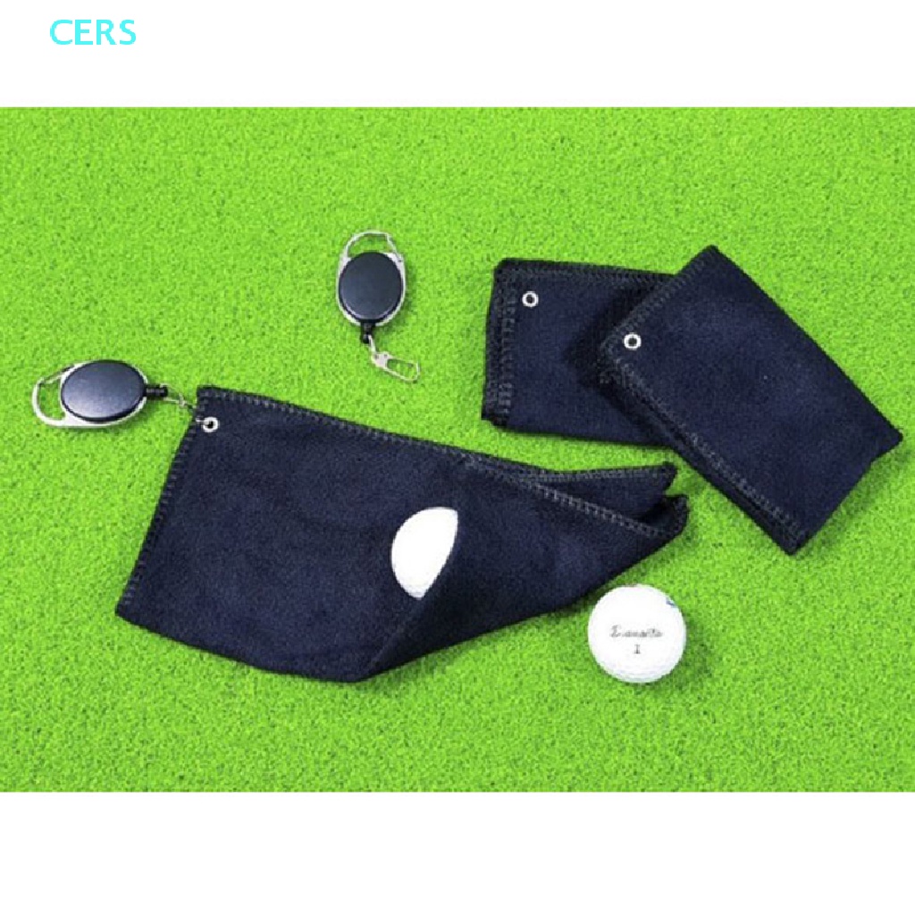 Móc Khóa Kèm Khăn Lau Chùi Bóng Golf Hình Vuông Mini Có Thể Thu Gọn RS