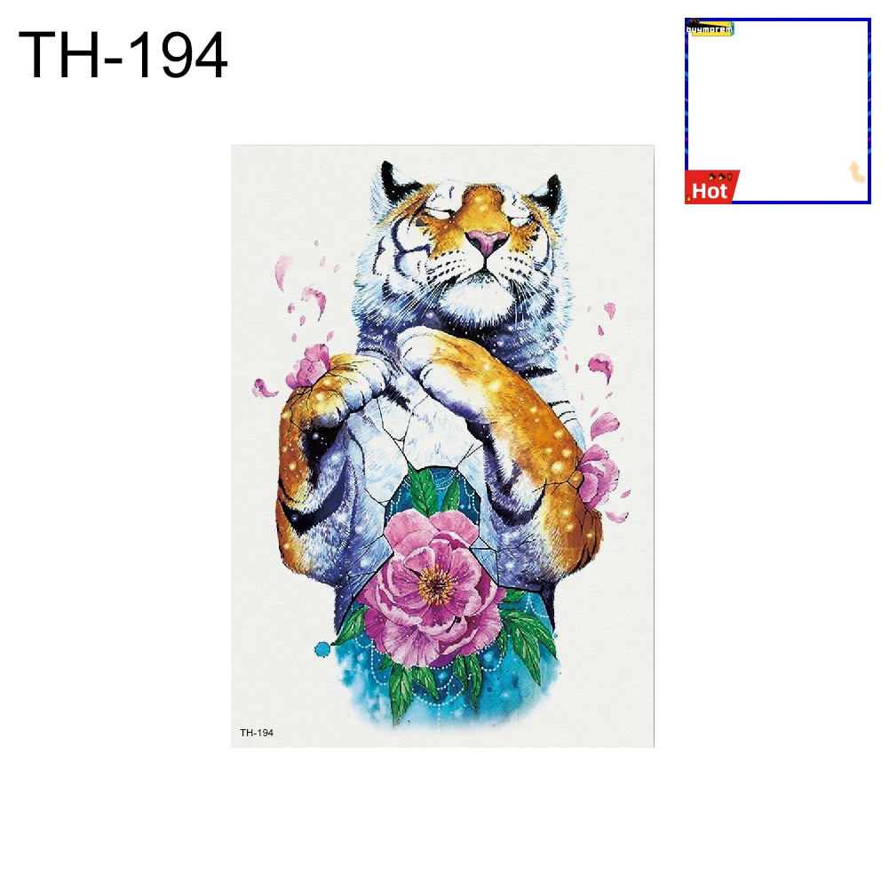 Hình Xăm Dán Tạm Thời Chống Thấm Nước Hình Con Hổ Cá Tính