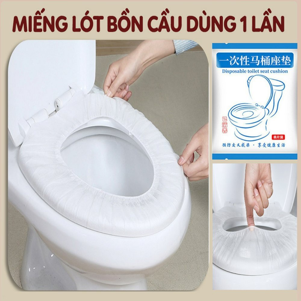 TÚI 10 Miếng lót nắp bồn cầu dùng 1 lần, cảm giác thoải mái tiện lợi mang đi, Ngăn ngừa lây nhiễm chéo, đảm bảo vệ sinh