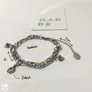 vòng tay xích vuông đính thánh giá ( chain big squar x CH1 x charm)