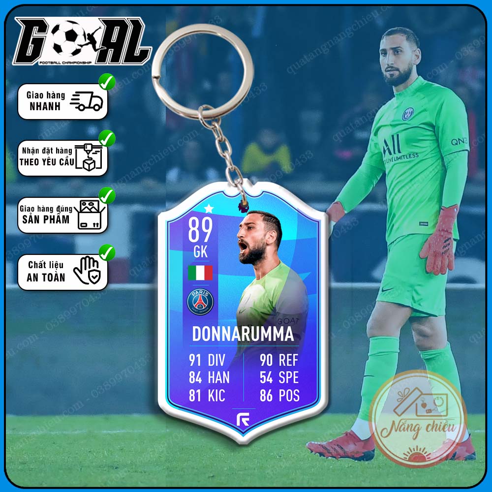 Thẻ icon bóng đá gaming - Móc khóa in hình Gianluigi Donnarumma - CLB PSG [7113-7124]