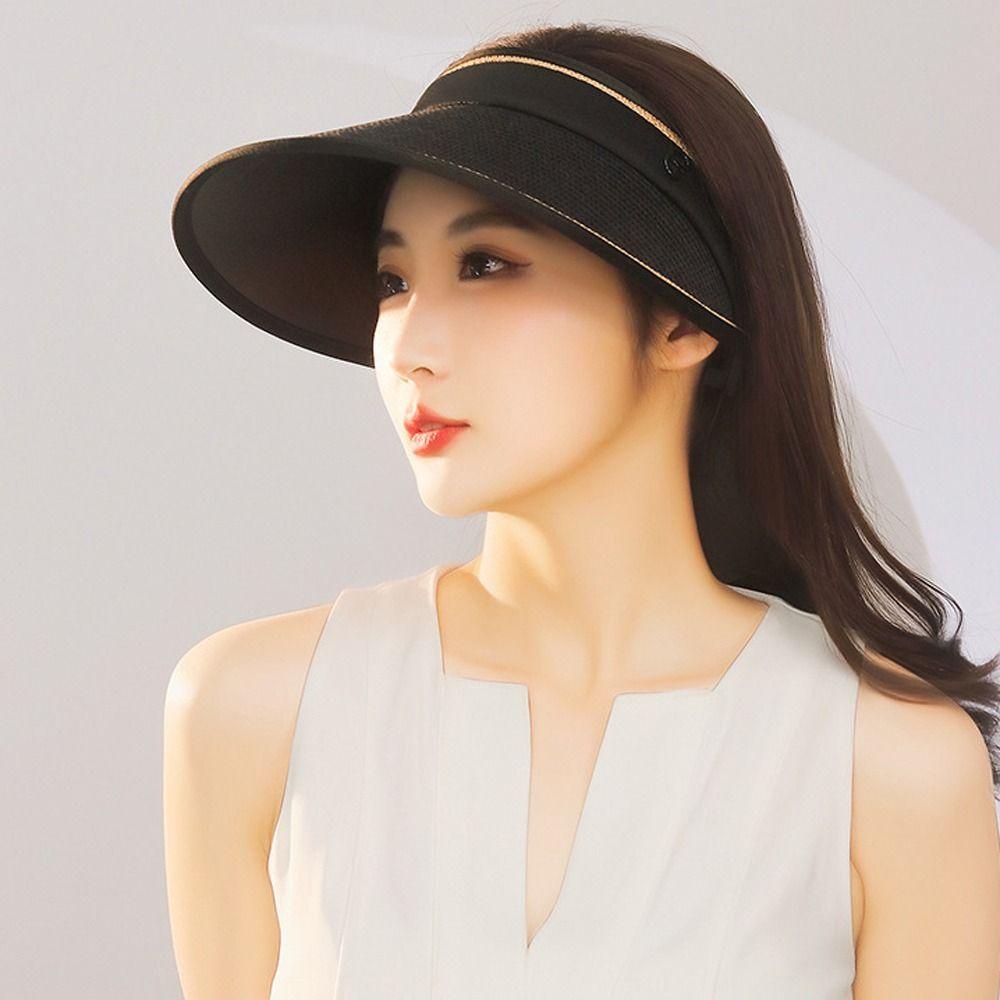 Mũ Lưỡi Trai Nửa Đầu Chống Nắng Vành Rộng Chống Tia UV In Chữ Phong Cách Thể Thao Đường Phố Hàn Quốc Cho Nữ