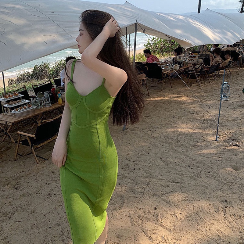 IELGY  Đầm Dệt Kim Dáng Ôm Phong Cách Pháp Thời Trang Cho Nữ