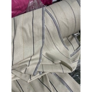 Vải linen bột kẻ sọc tông màu vintage