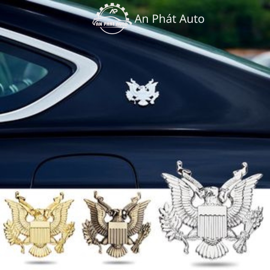 Tem Dán Xe Ô Tô Decal Kim Loại 3D Logo Huy Hiệu Hình Đại Bàng Mỹ - BPLURIBUS UNUM -  Trang Trí Xe Ô Tô [Hàng Loại Đẹp]