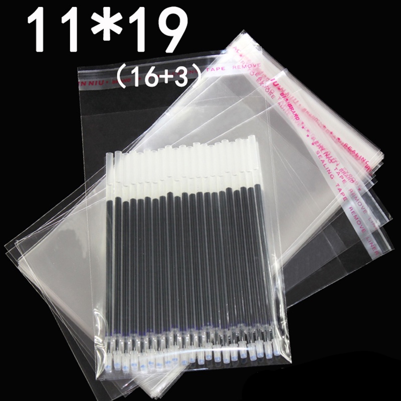 Set 100 Túi Nhựa Trong Suốt 11cm Tự Dính Dùng Để Đựng Áo Thun / Quần Áo / Quà Cưới