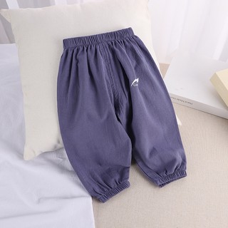 YAOEENH Quần Dài Vải Lanh Cotton Mỏng Thoáng Khí Chống Muỗi Cho Bé 80-120cm