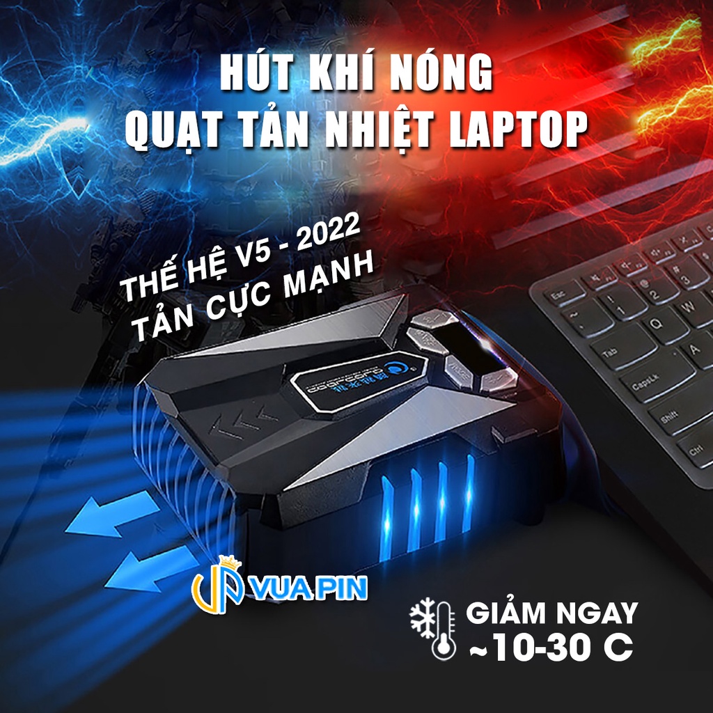 Quạt hút gió tản nhiệt laptop Coolcold Ice Troll V5 làm mát cực mạnh