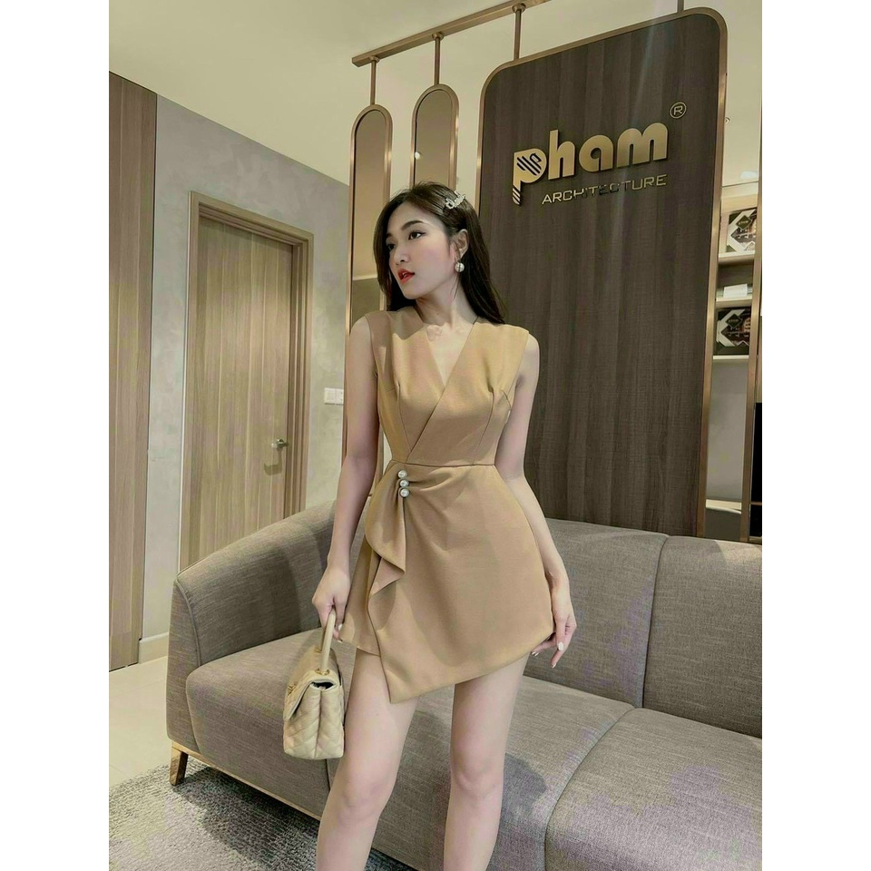 Đầm váy sát nách chéo eo tôn dáng cho chị em mặc đi chơi , hẹn hò tinh tế dễ thương